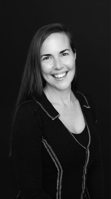a black and white photo of Jenny Auld